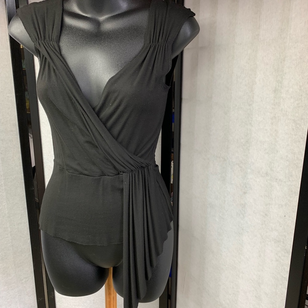 Black Asymmetrical Stretch Top